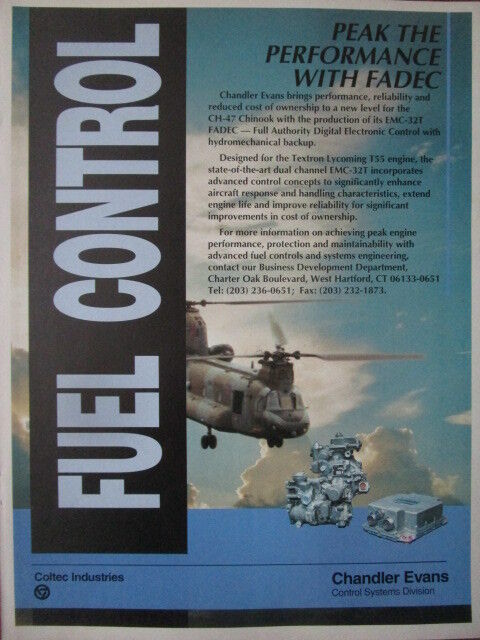 5/1992 PUB COLT INDUSTRIES COLTEC CHANDLER EVANS FADEC CH-47C CHINOOK T55 AD