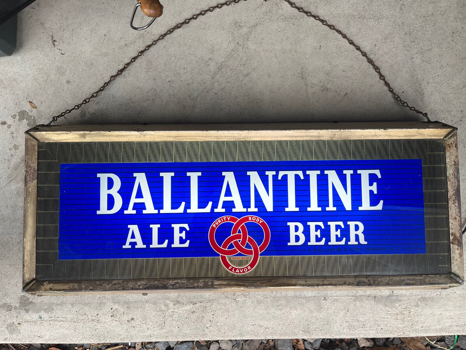 vintage ballantine lighted beer sign