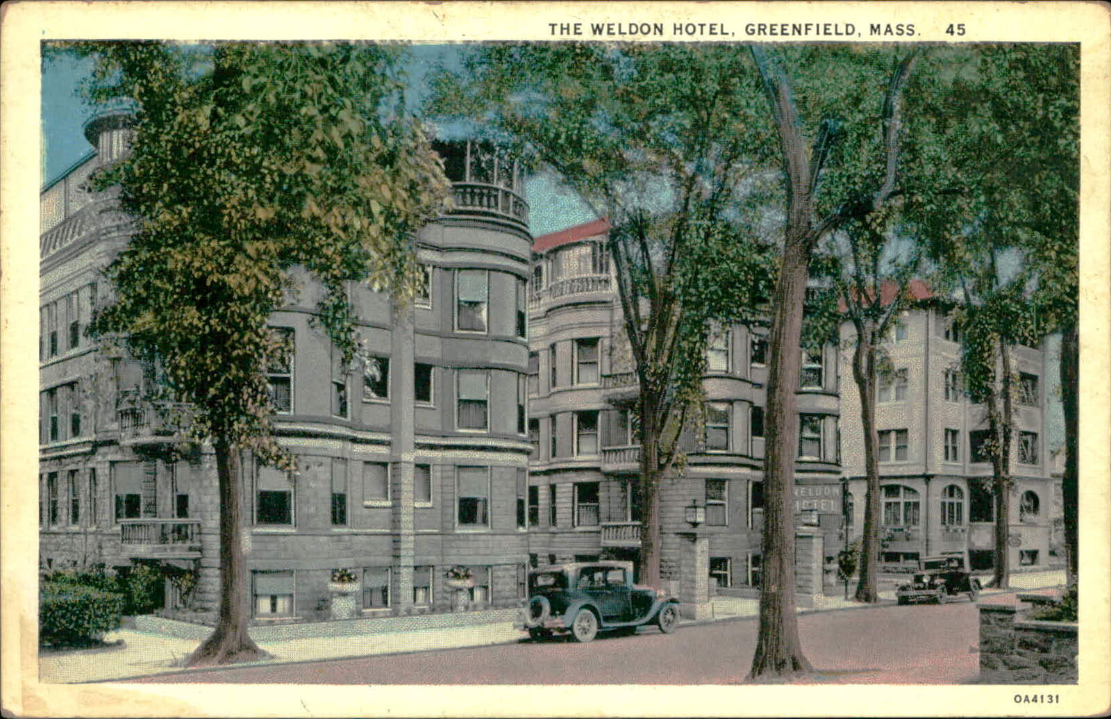 Postcard: THE WELDON HOTEL, GREENFIELD, MASS. 45 OA4131