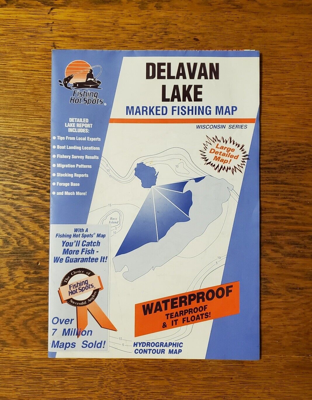 FHS Delavan lake Wisconsin Detailed Lake Map Fishing Hot Spots