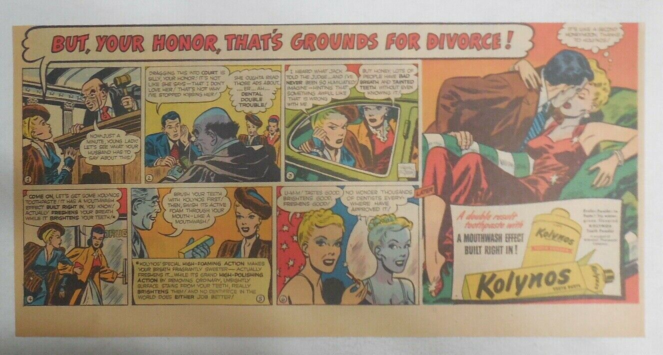 Kolynos Toothpaste Ad: That\'s Grounds For Divorce from 1940\'s by Frank Robbins 