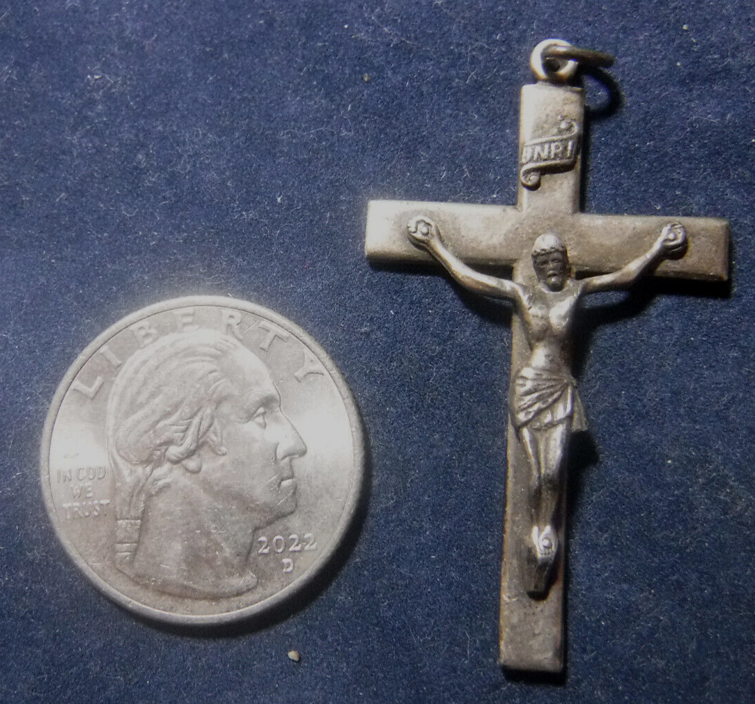 Vintage Catholic Crucifix Sterling Silver