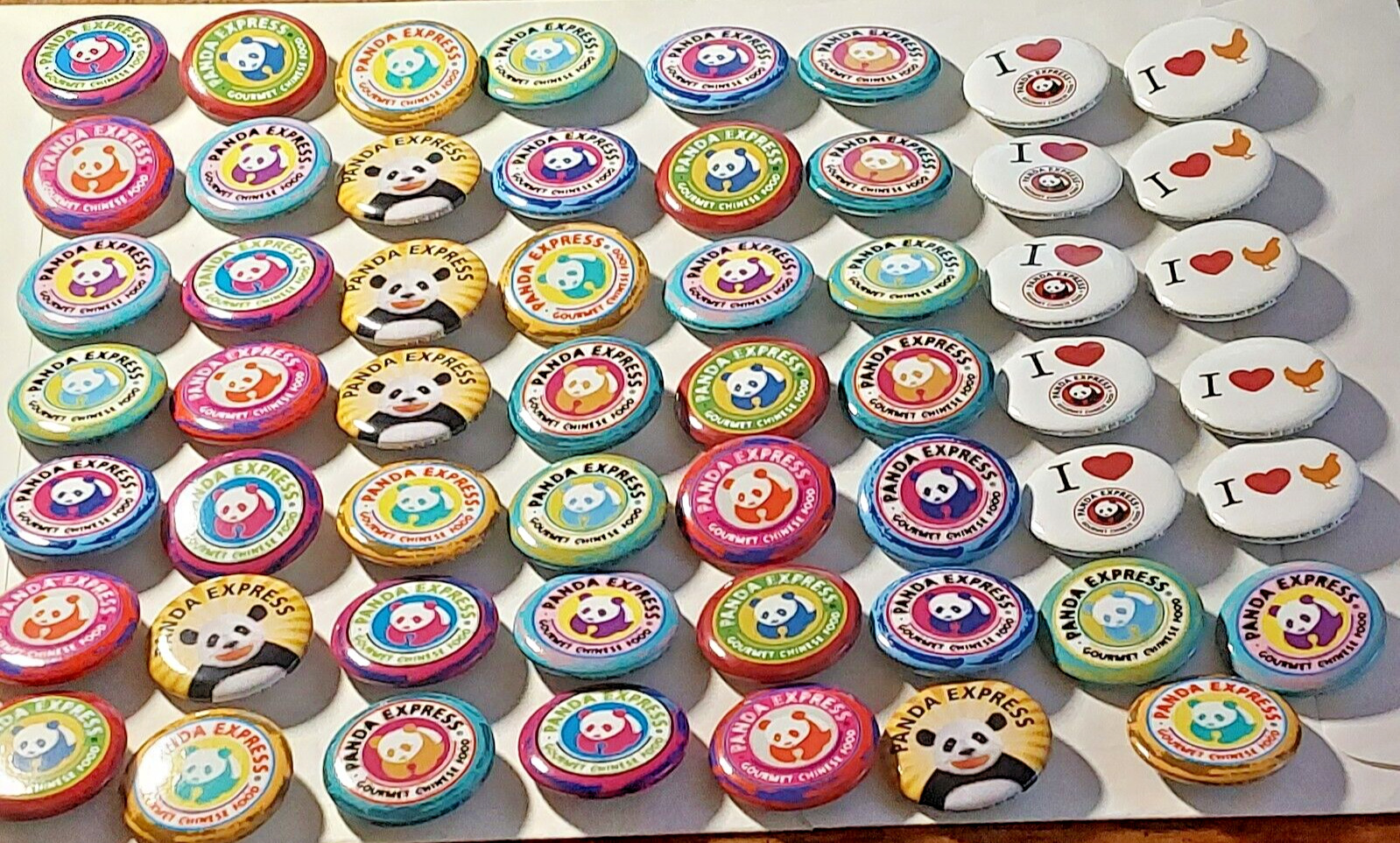 Panda Express Restaurant Button Pins Lot of 55