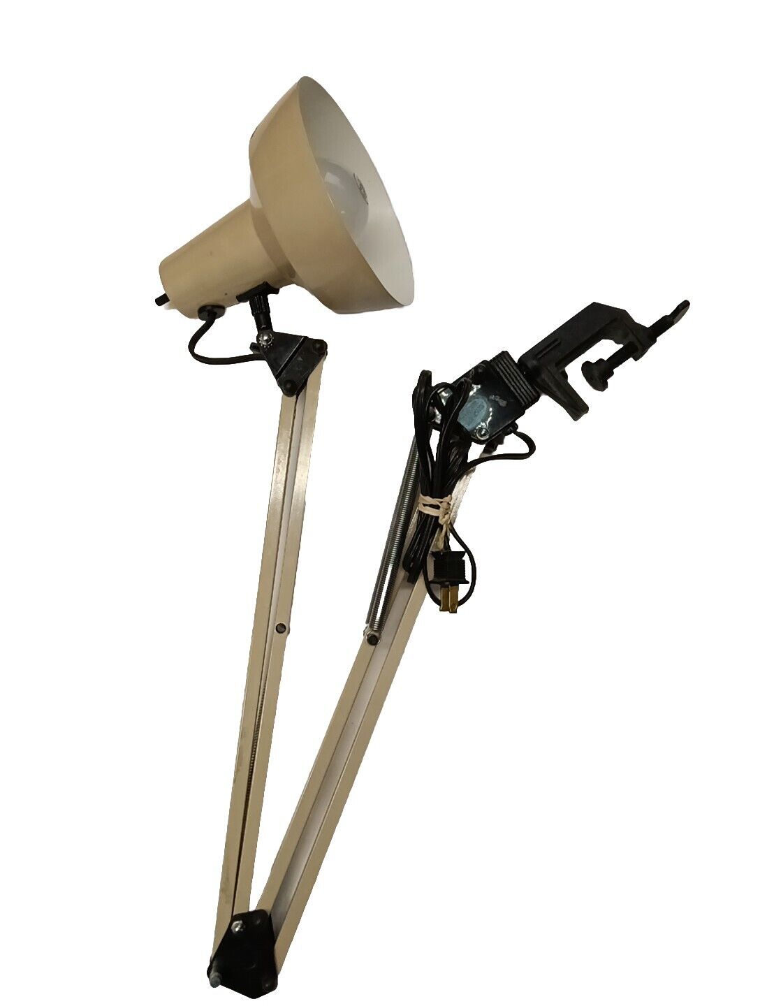 Vtg. ELECTRIX Adjustable Elbow spring Arm  Desk Light Beige