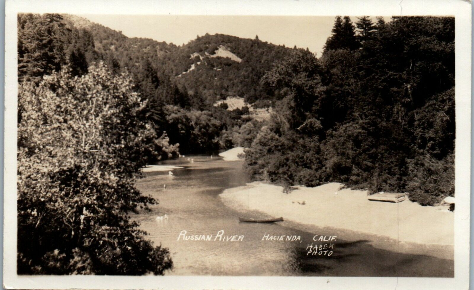 Vintage RPPC Postcard Hacienda CA Russian River Real Photo