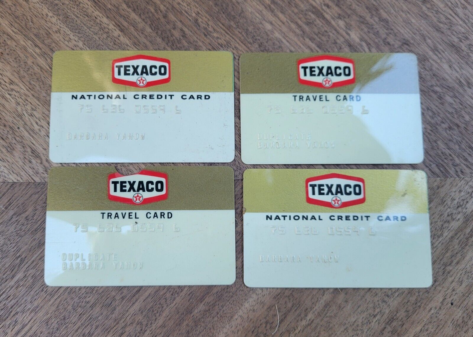 Lot Of 4 Vintage 70s Texaco Travel Credit Cards (Read Description)