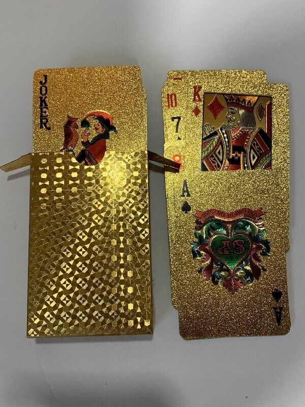 One Deck of Gold Foil Playing Cards, Waterproof