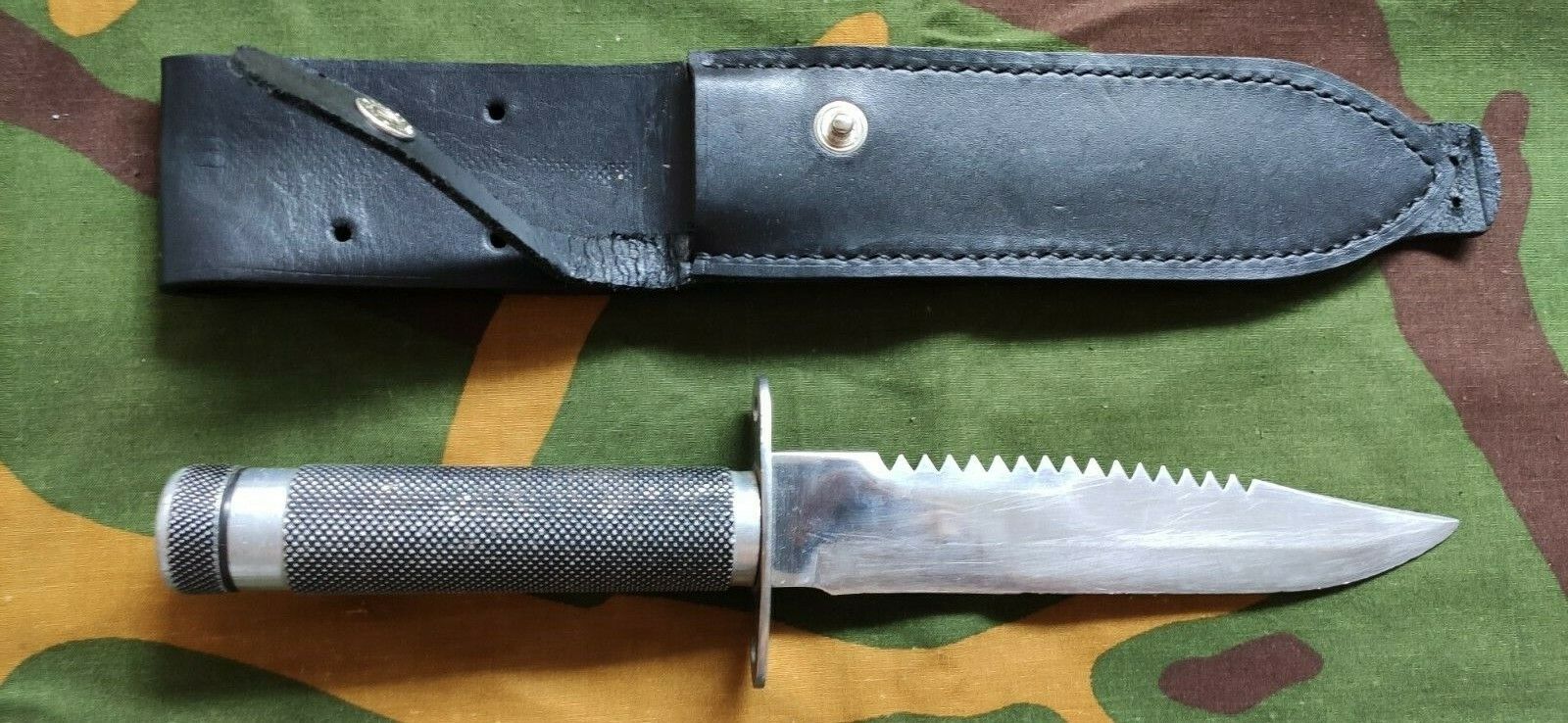 YUGOSLAVIAN OHRID BRATSTVO SURVIVAL RAMBO SAWBACK KNIFE & SHEATH ZNG HOS CROATIA