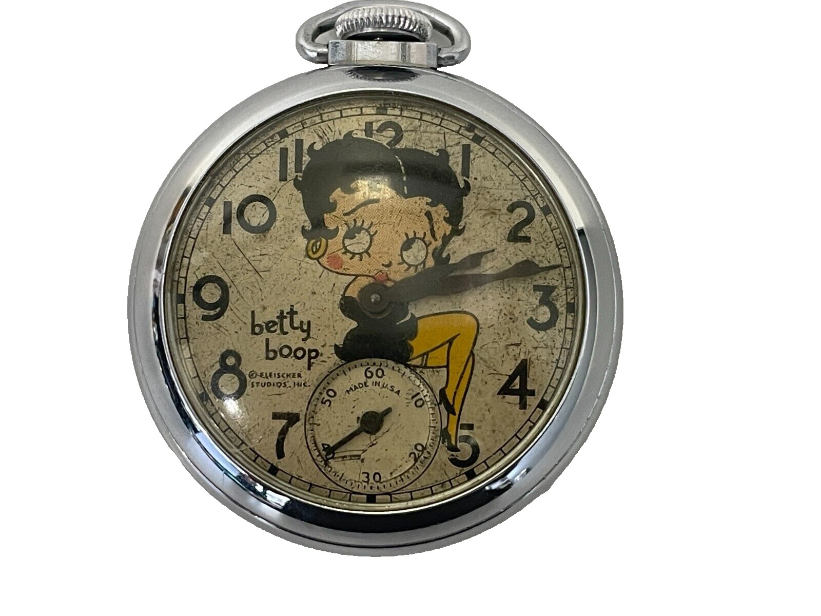 1934 Betty Boop character pocket watch  made by the Ingraham watch company.