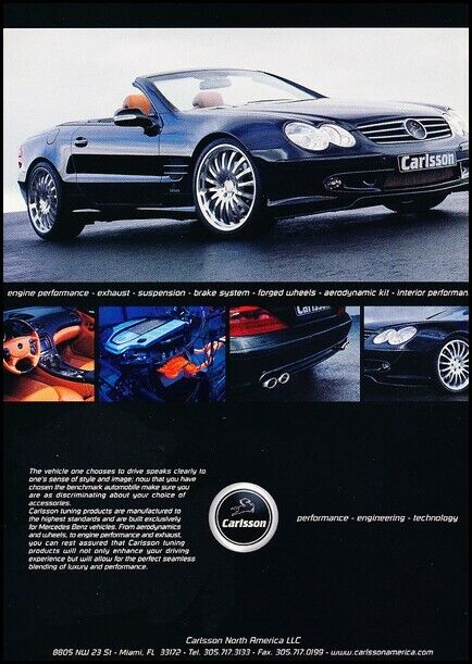 2004 Mercedes Benz Carlsson SL Original Advertisement Print Art Car Ad K114