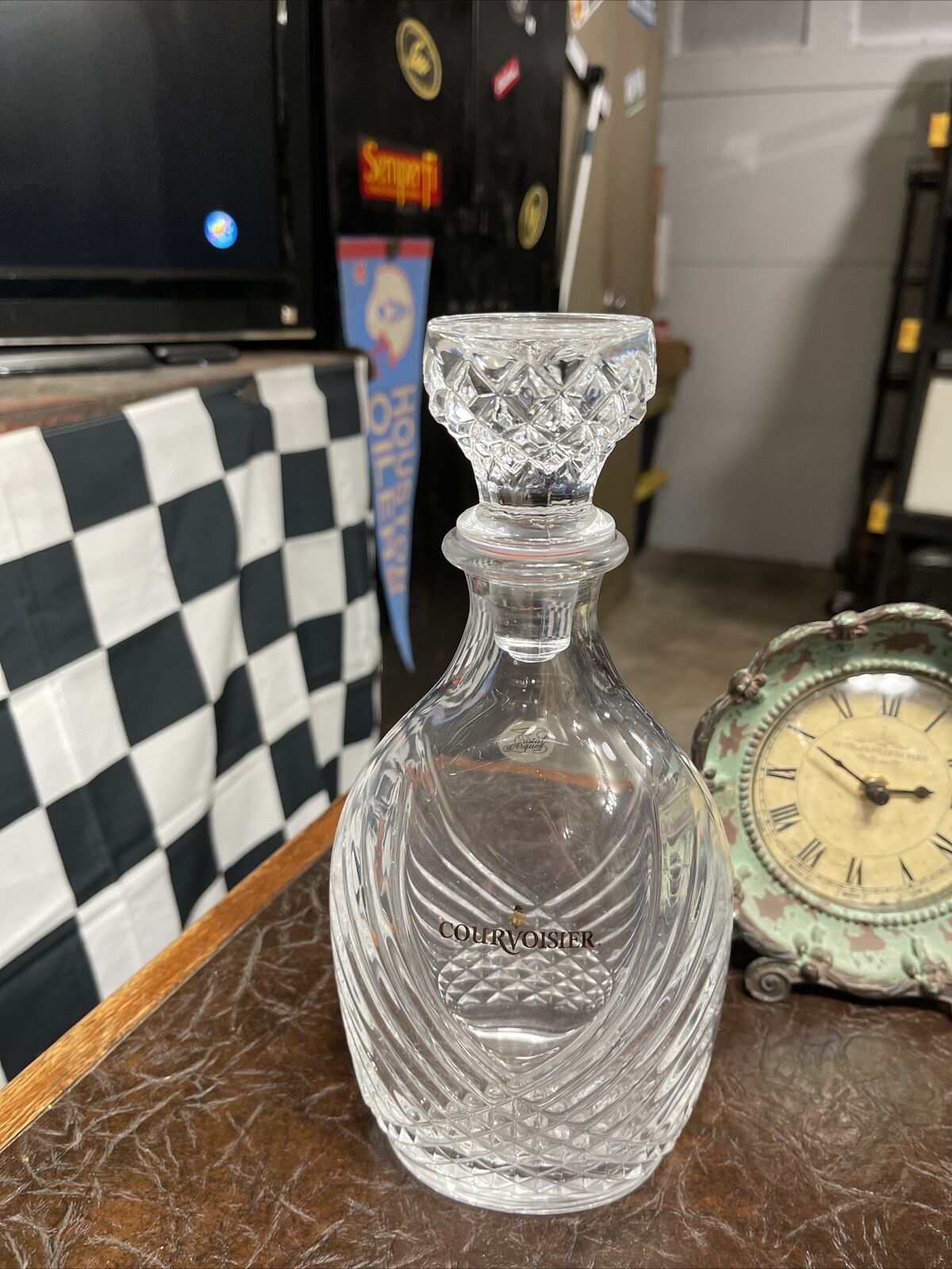 Vintage Courvoisier Cognac Decanter With Glass Stopper