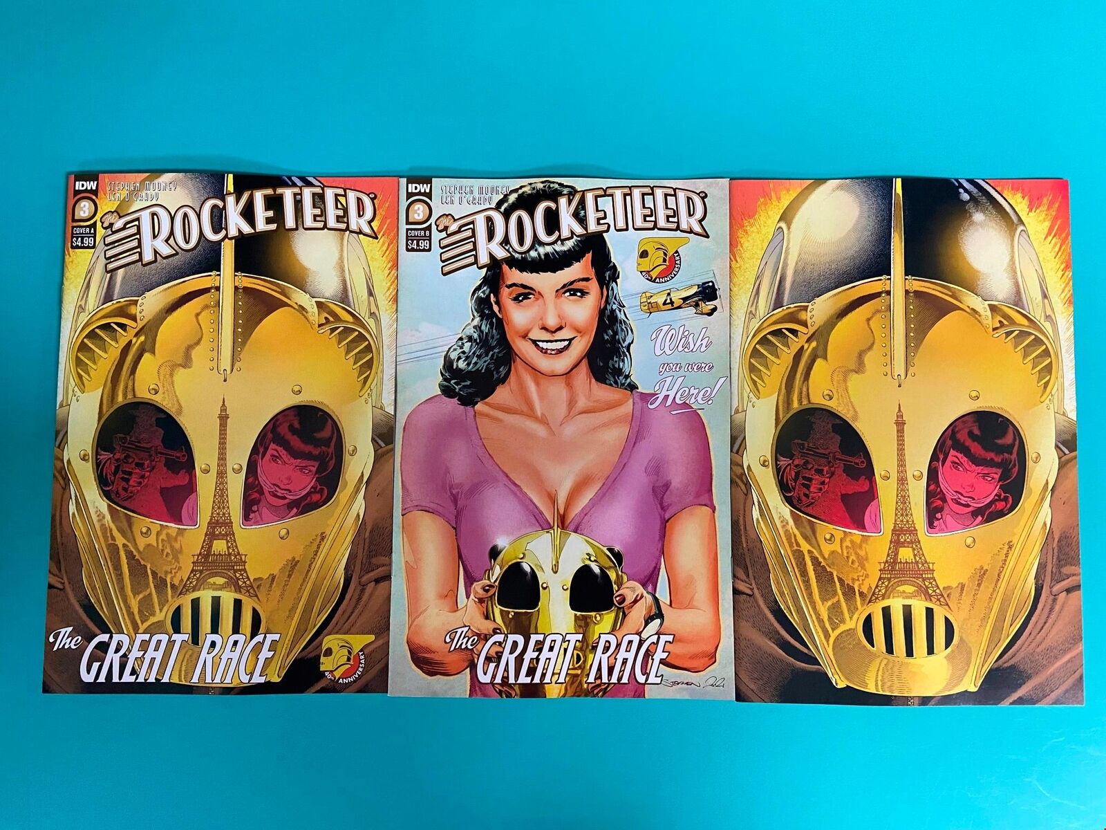 3x ROCKETEER The GREAT RACE Comic # 3 ~VARIANT A B 1:10 ~ DAVE STEVENS ~ NEW