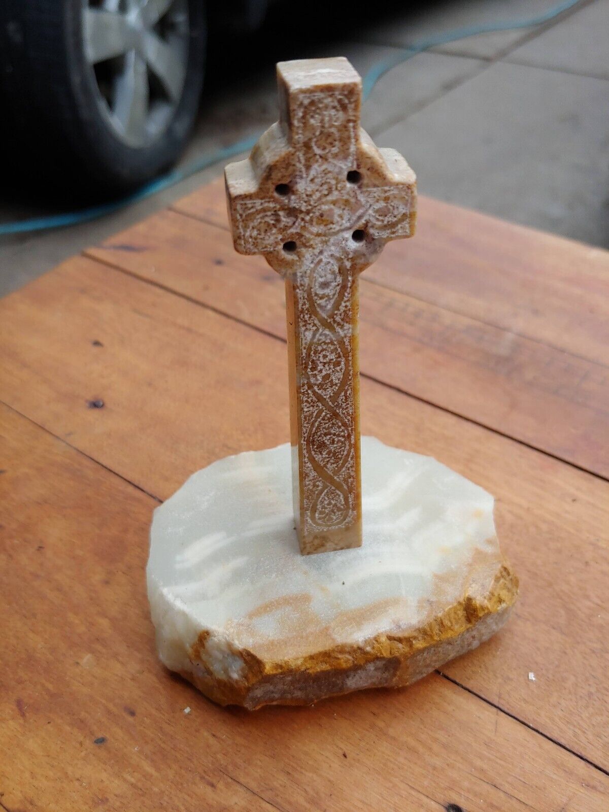 Vintage Solid Stone Celtic Cross
