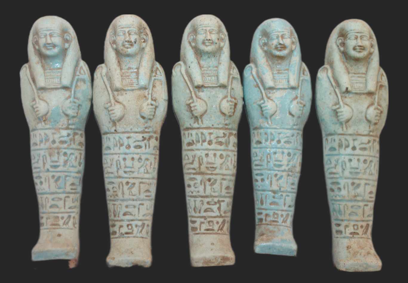 5 RARE ANCIENT EGYPTIAN ANTIQUE 5 Ushabti Shabti Old Pharoh Tomb Servant Statues