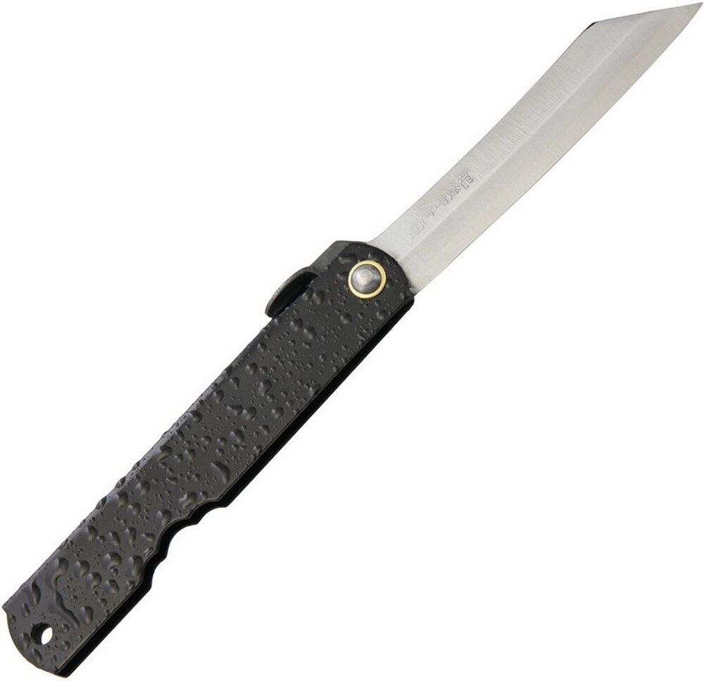 Higonokami Mizushibuki Blue Paper Steel Blade Pocket Knife - UK027-(BLACK)