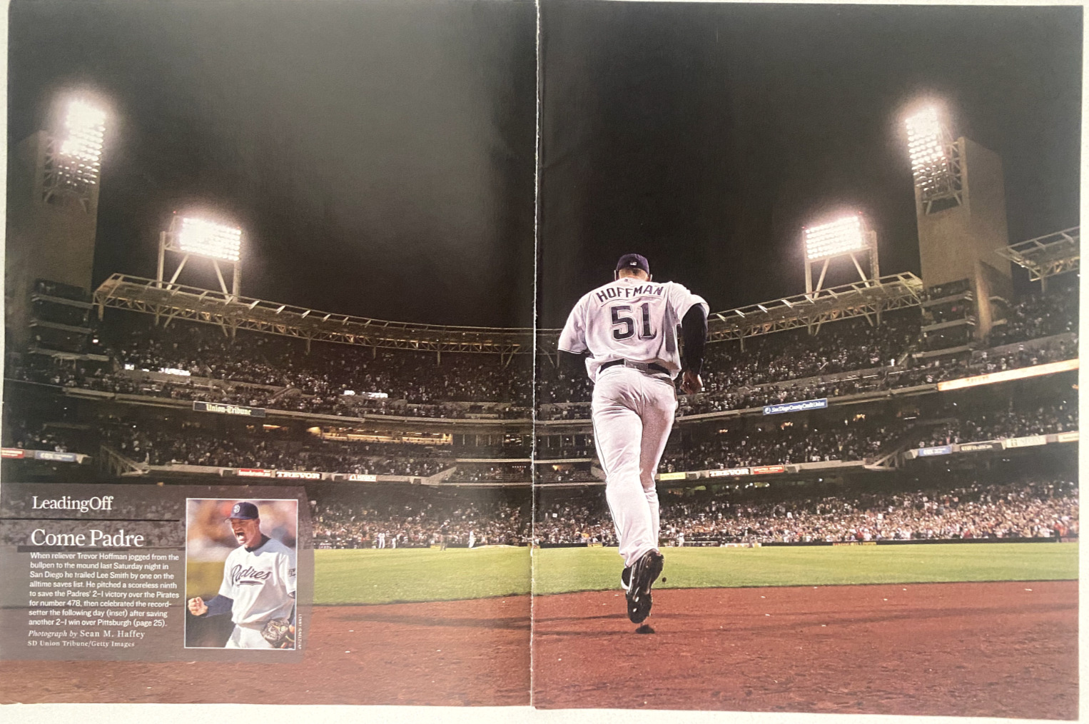 Trevor Hoffman San Diego Padres 478 Saves MLB 2007 Magazine Photo