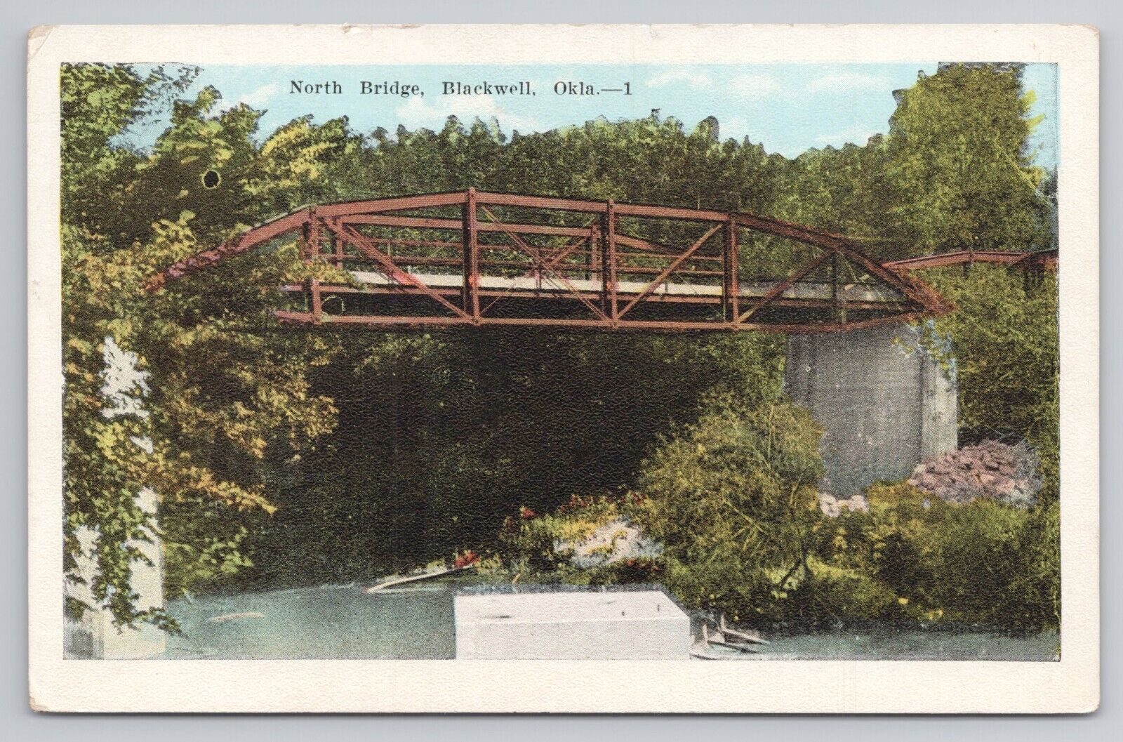 Postcard North Bridge Blackwell Oklahoma
