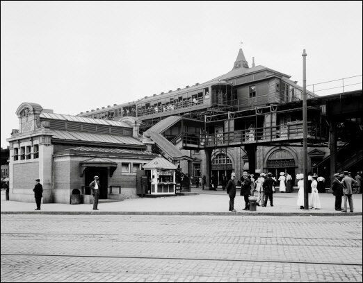 1910 Brooklyn Subway Station Photo Large 11X14  New York Elevated NY B&W