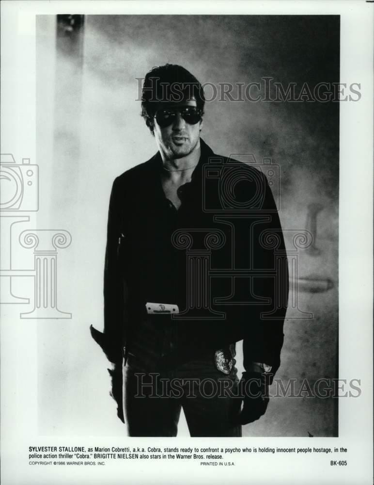 1986 Press Photo Sylvester Stallone stars in a scene from the film, \