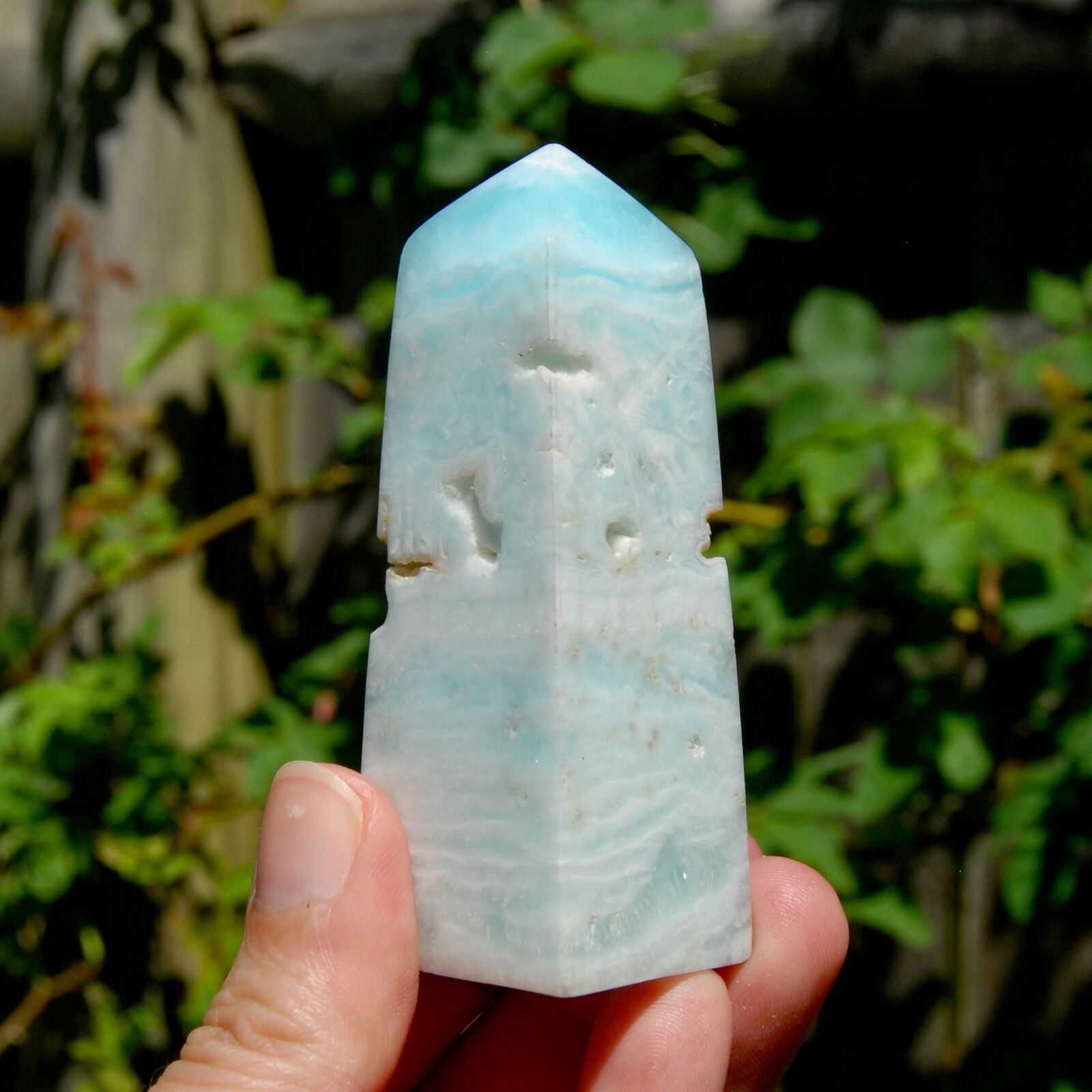 3.25in 141g Caribbean Blue Calcite Crystal Tower, Pakistan