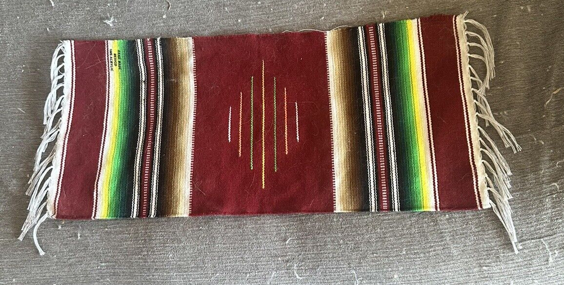 Vintage  Chimayo Indians small  saddle rug