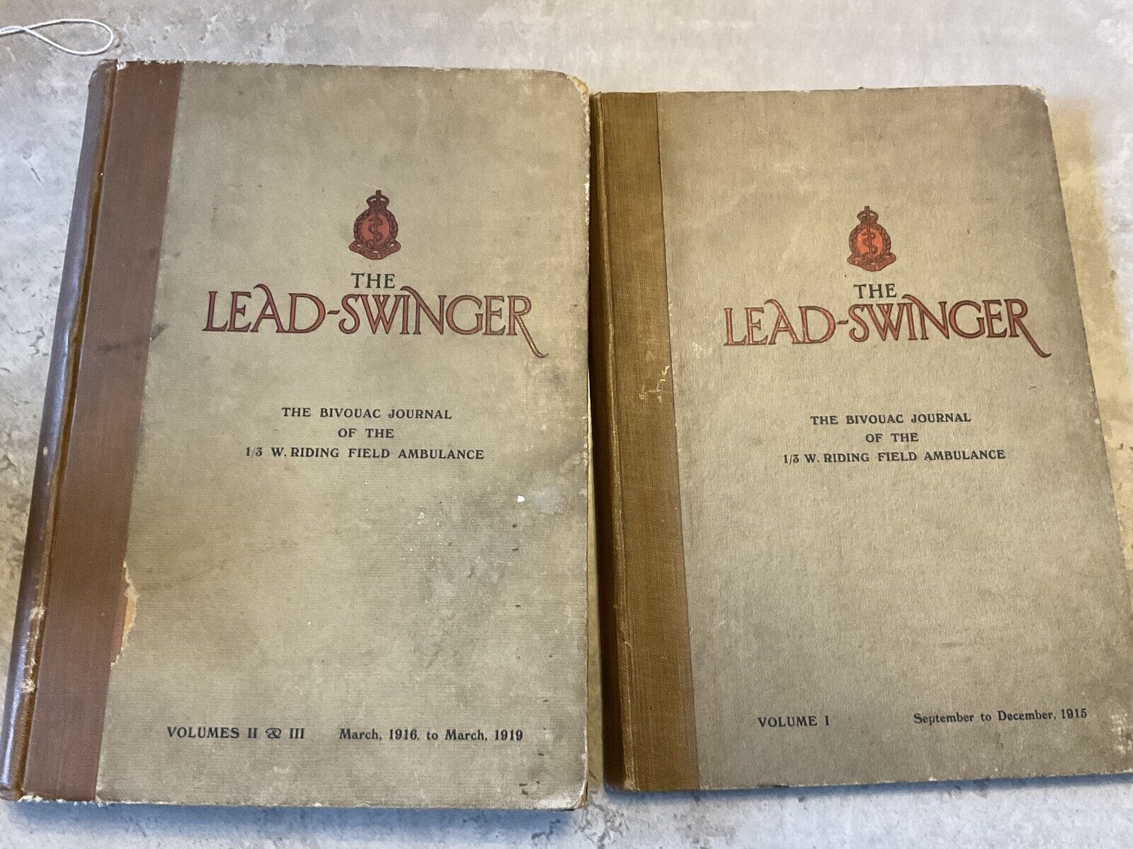 WW1 1915 - 1919  1/3  FIELD AMBULANCE The Lead Swinger Volume 1 2  & 3 Rare