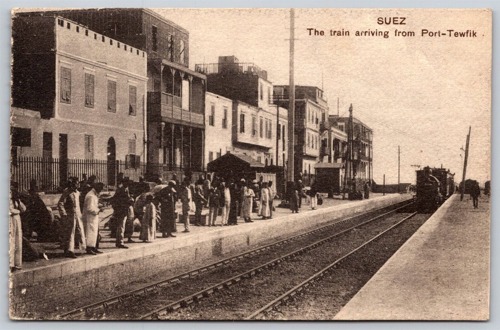 Postcard Suez, The Train arriving from Port Tewfik N129