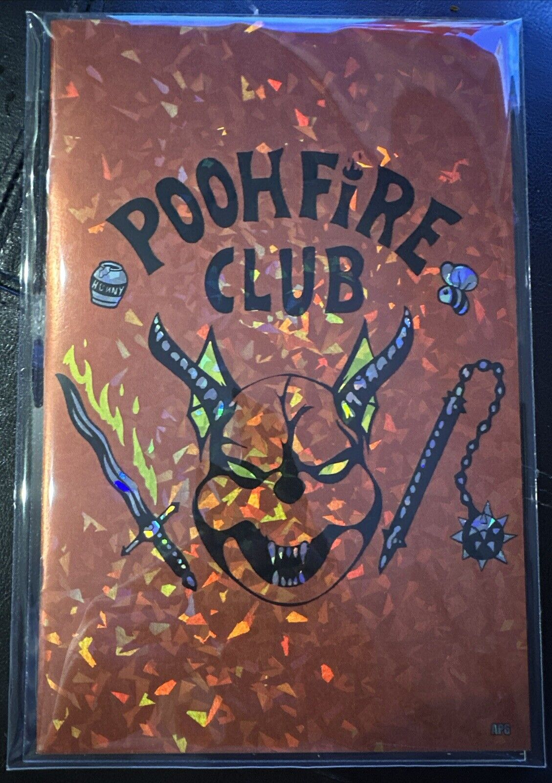 Do You Pooh - PoohFire Club - Red Crystal Foil- AP6 - Stranger Things Homage