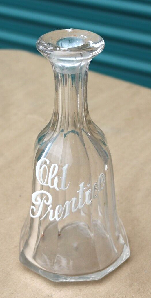 ANTIQUE OLD PRENTICE DISTILLERY WHISKEY CRYSTAL DECANTER PRE-PROHIBITION 9\