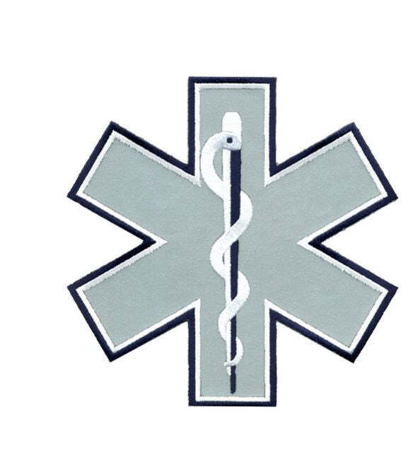 EMS Reflective Star of Life Back Patch, 7X7\