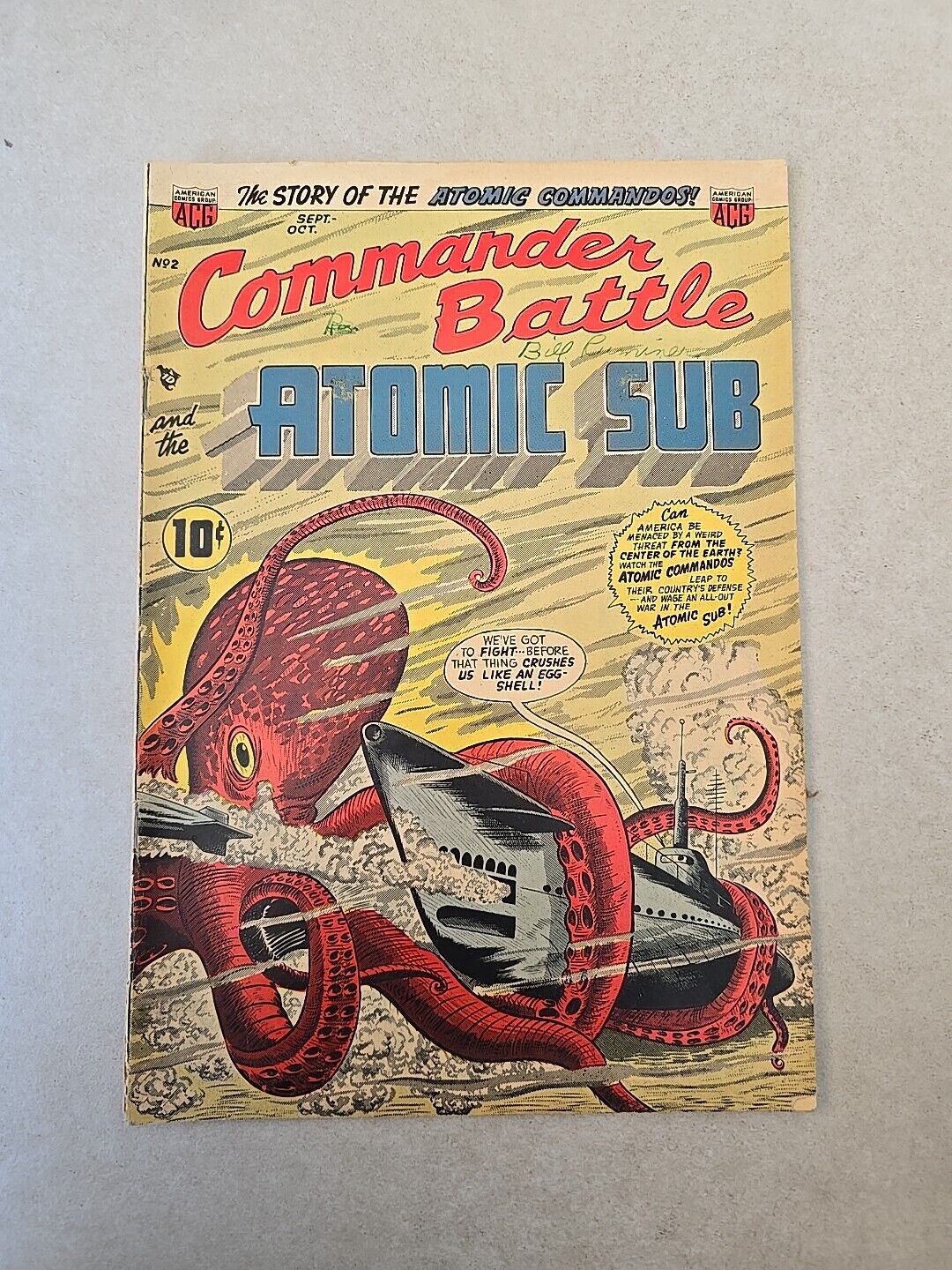 Commander Battle and the Atomic Submarine #2  1954 Golden Age Comic Book
