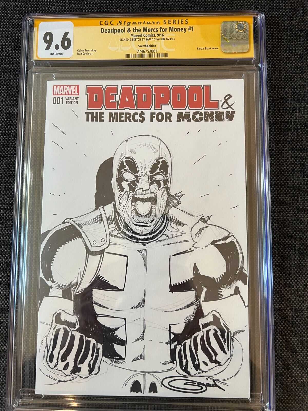RARE 1/1 Deadpool Merc$ for Money #1 - Sketch & Signed By Sajad Shah Deadpool 3