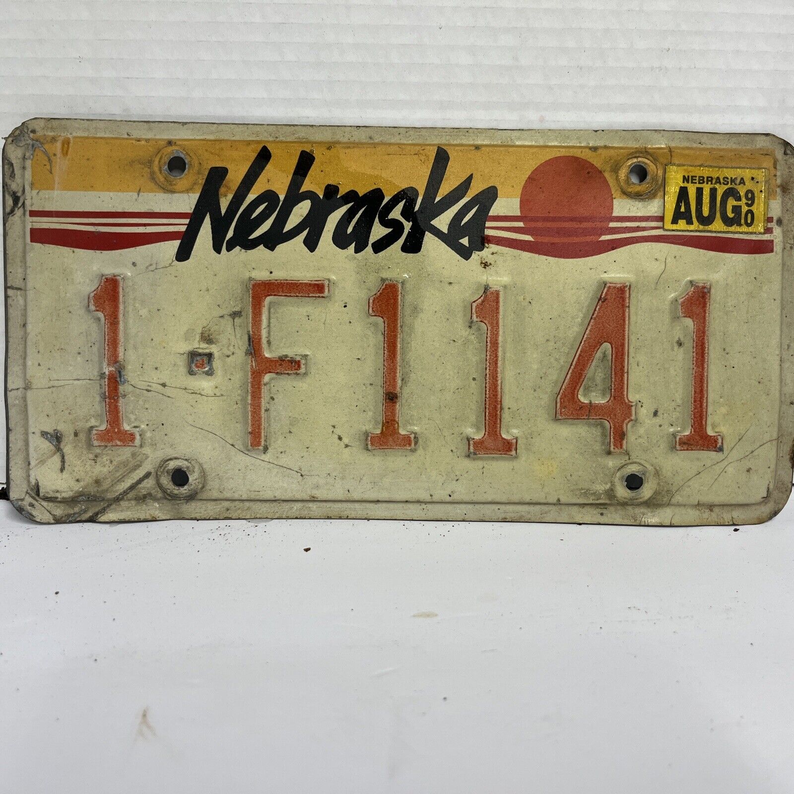 Vintage 1990 Nebraska License Plate - Crafting Birthday MANCAVE slf