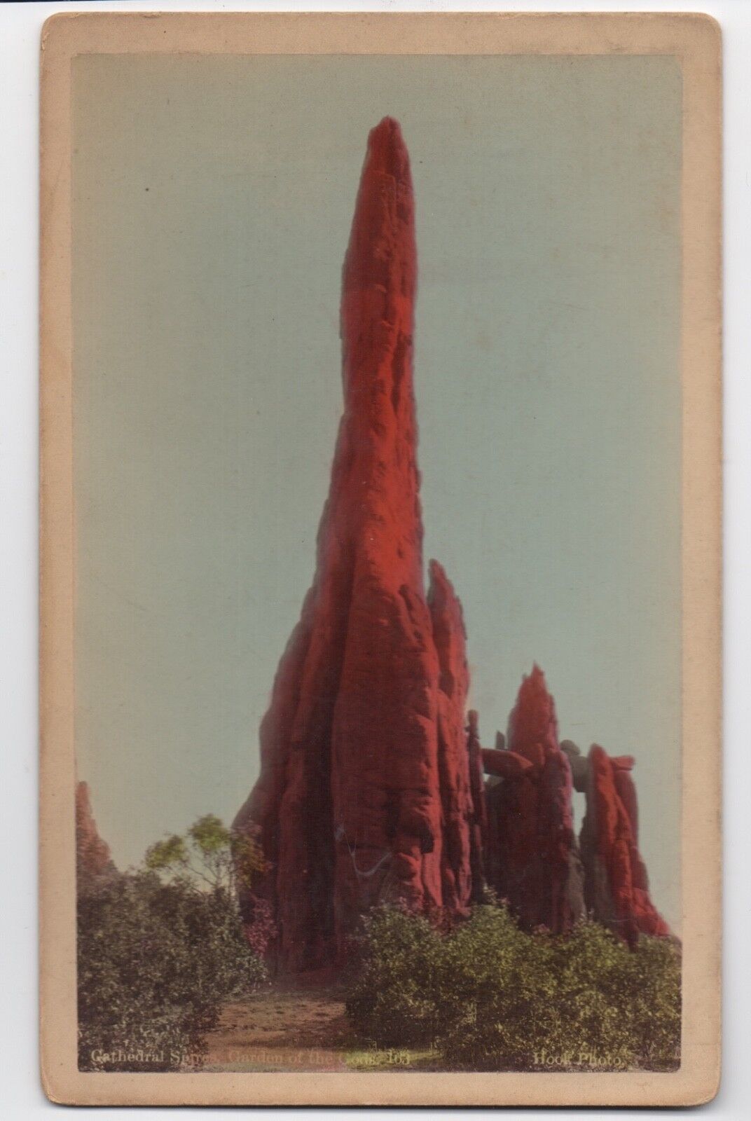 1890s Color Boudoir Cabinet Photo by Hook of Cathedral Spires in Colorado