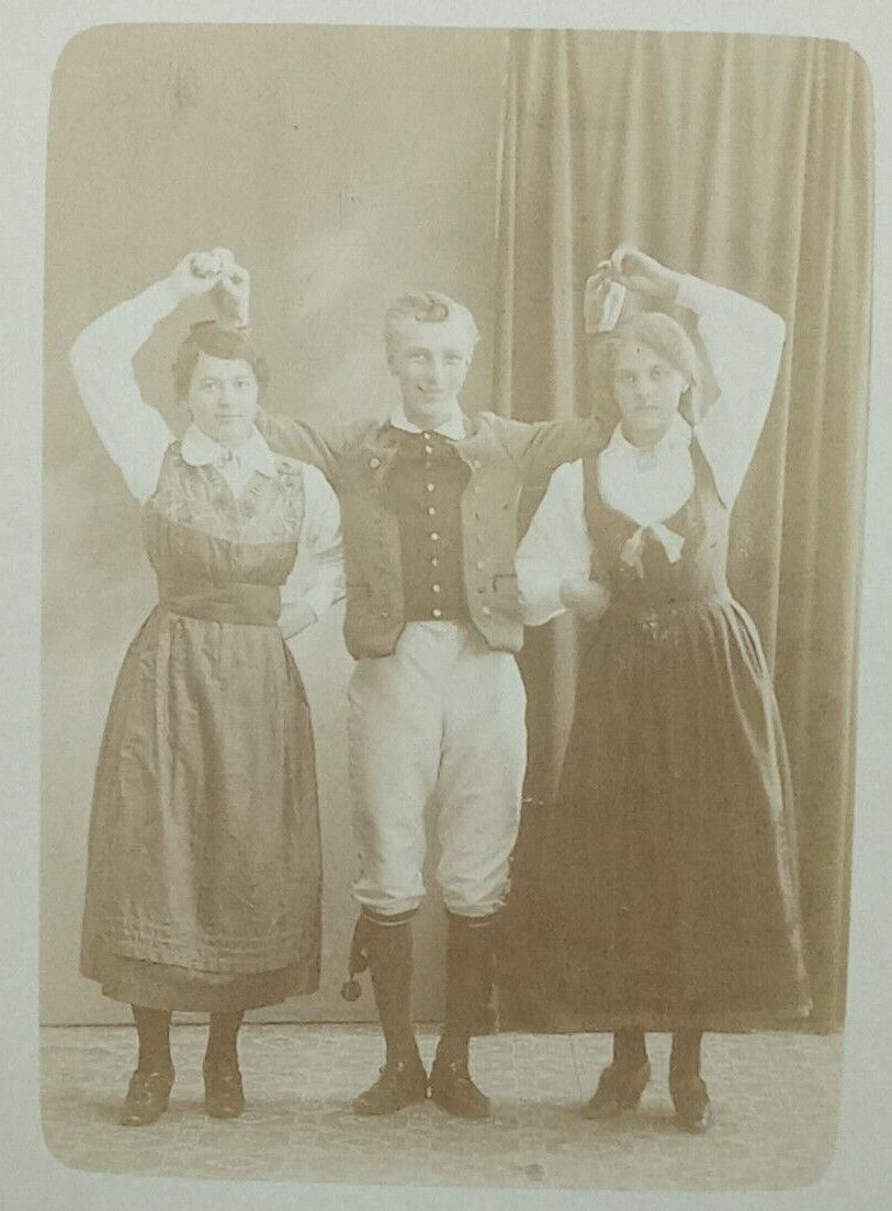 c.1900\'s Young Thespian Teens Girls Boy Acting Stage Antique RPPC c.1910\'s