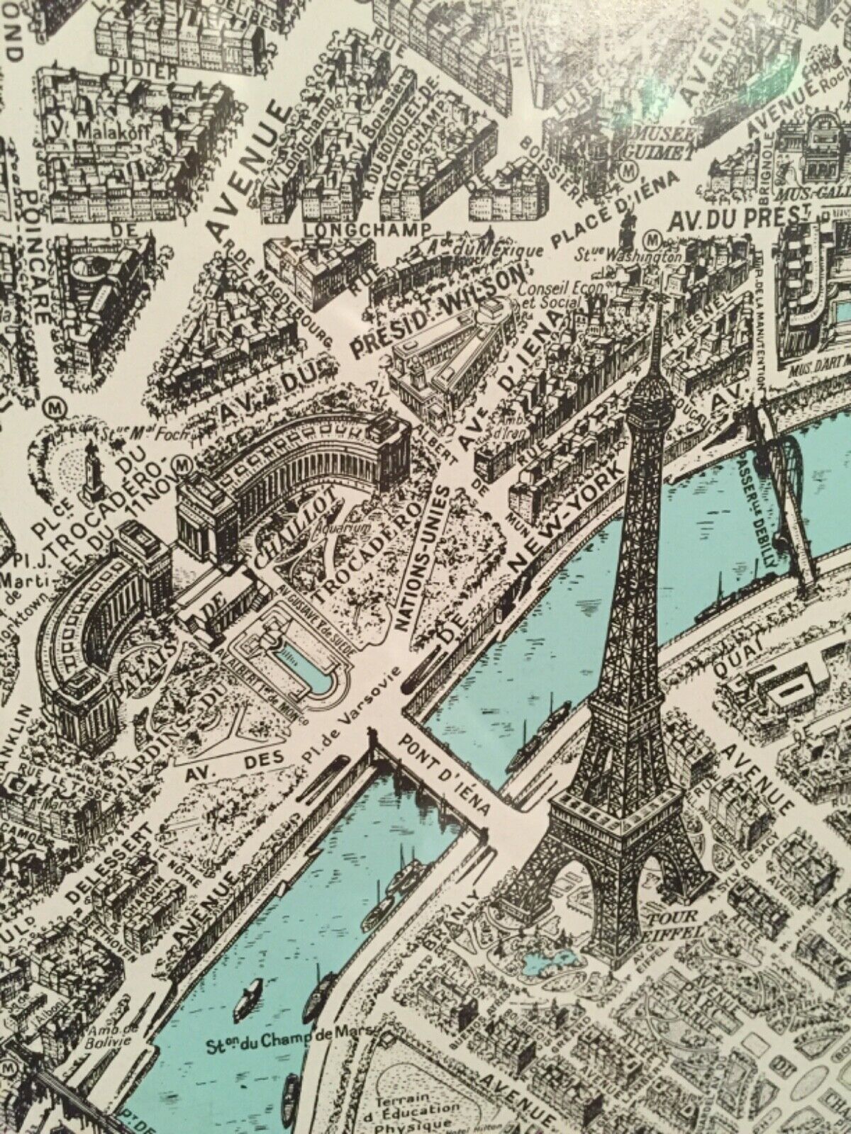 Large Paris Map by Georges Peltier, 1959, produced by Blondel La Rougery 