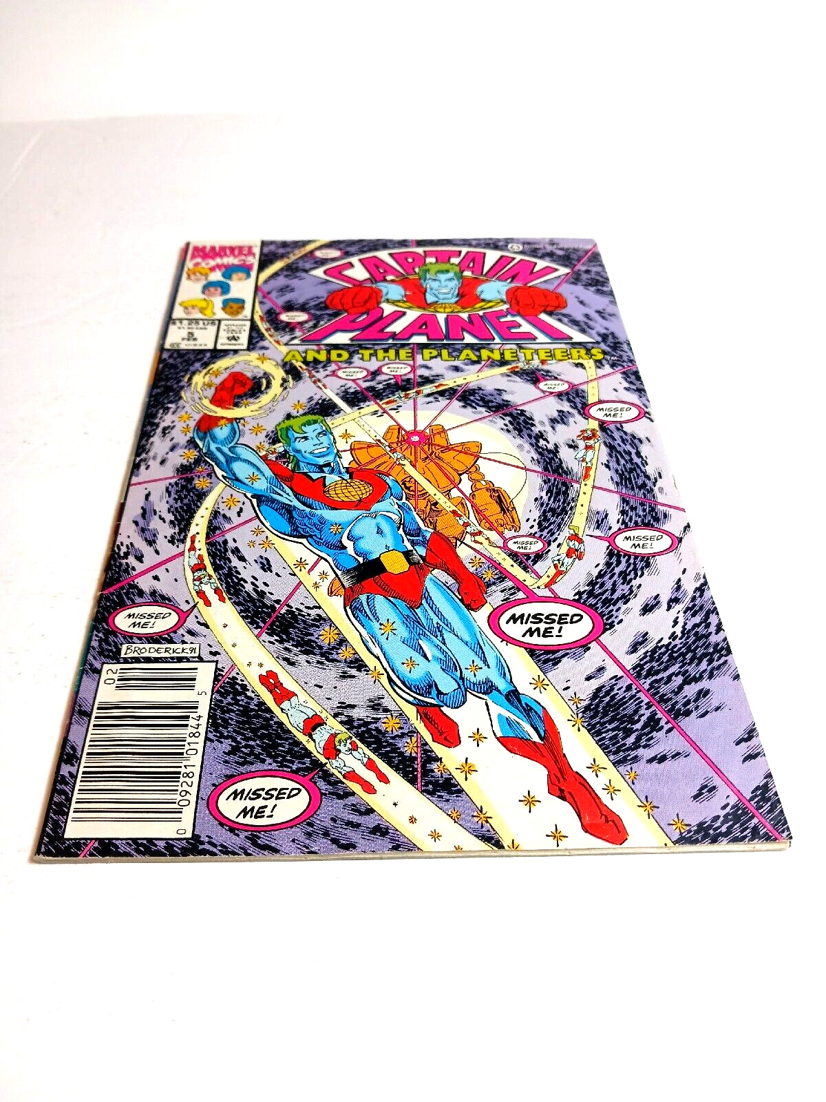 1992 Marvel Comics Captain Planet And The Planeteers #5 Comic Book Bag Boarded