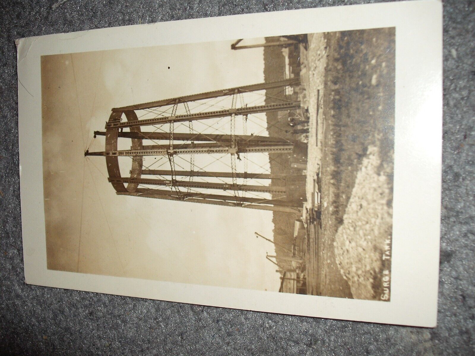 Early 1900\'s Rare  Real Photo Postcard Surge Tank Pulaski NY