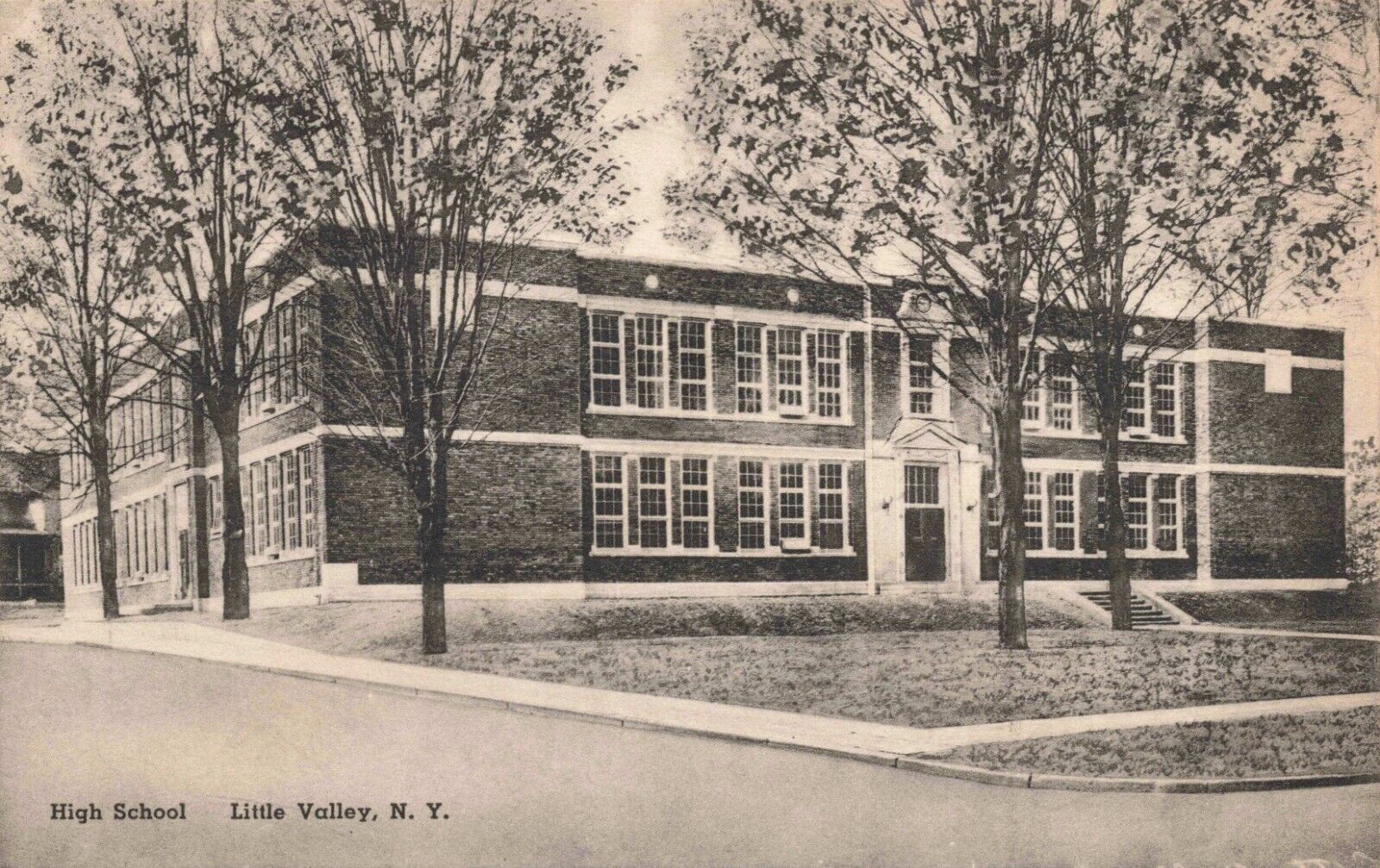 NY-Little Valley, New York-View of the High school c1930\'s A39