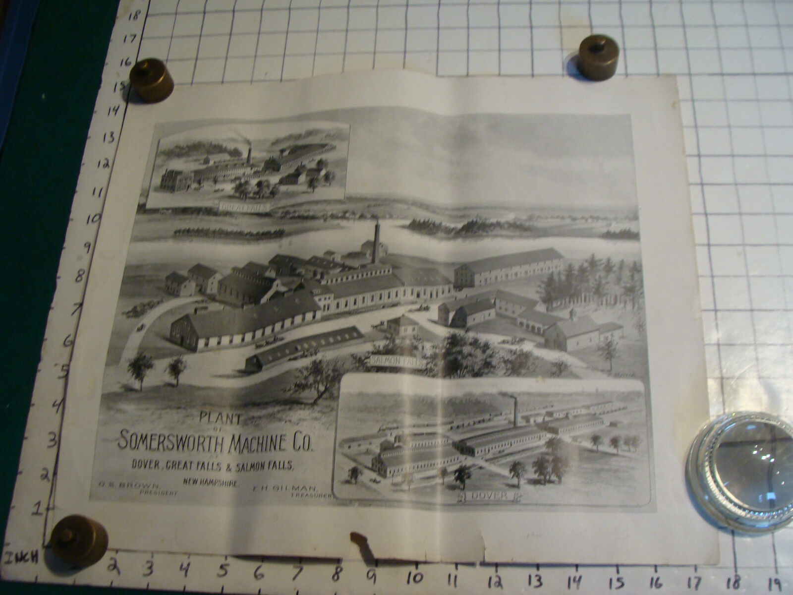 vintage Original Poster: SOMERSWORTH MACHINE CO plant poster NEW HAMPSHIRE