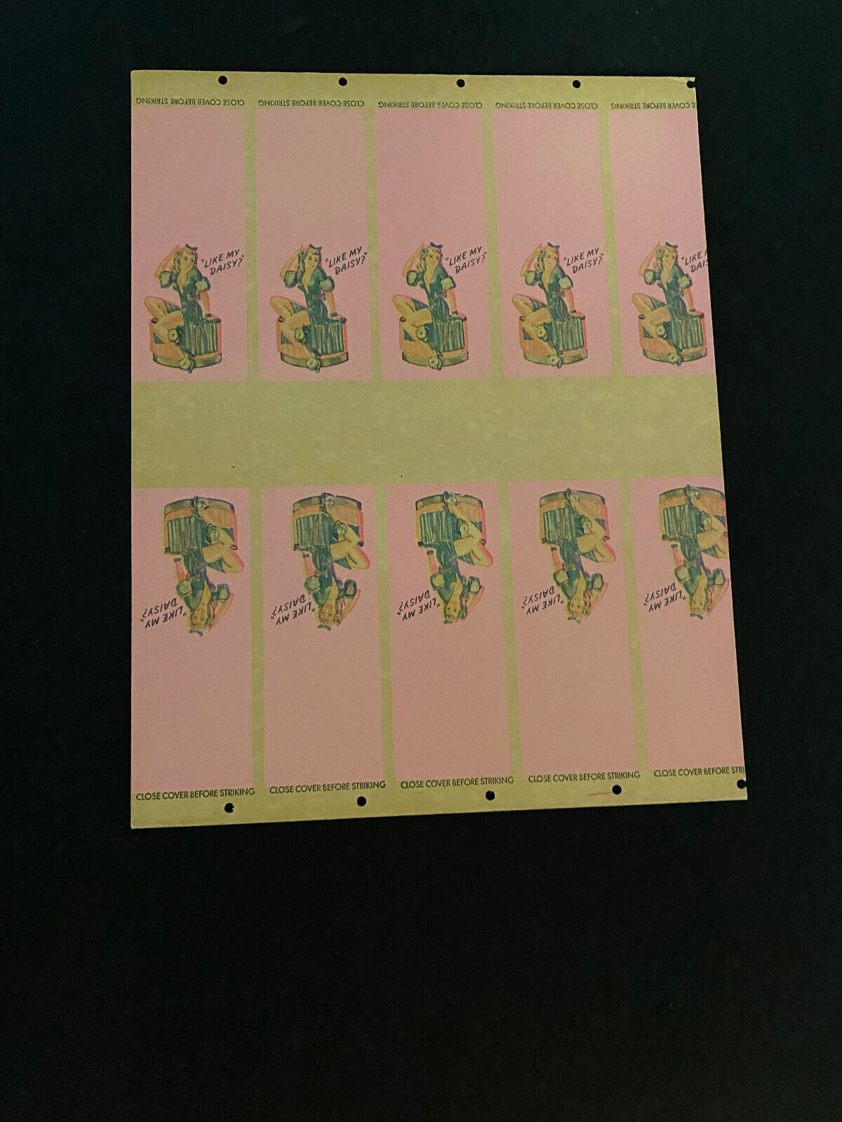 Vintage Printed Matchbook Blank \