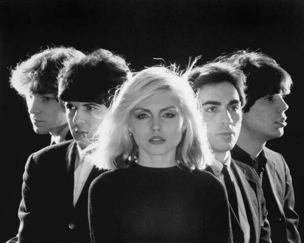 Blondie 1970\'s sensation Deborah Harry Chris Stein & group pose 8x10 inch photo
