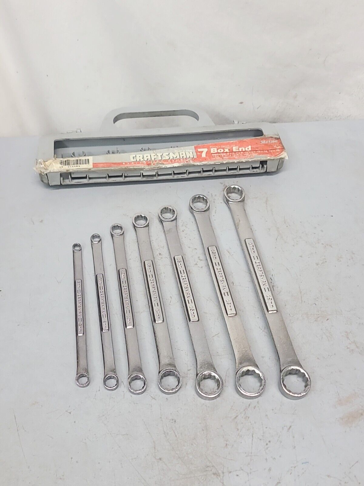 NOS VINTAGE CRAFTSMAN VA USA METRIC 12PT DOUBLE BOX END WRENCH SET 6MM TO 19MM