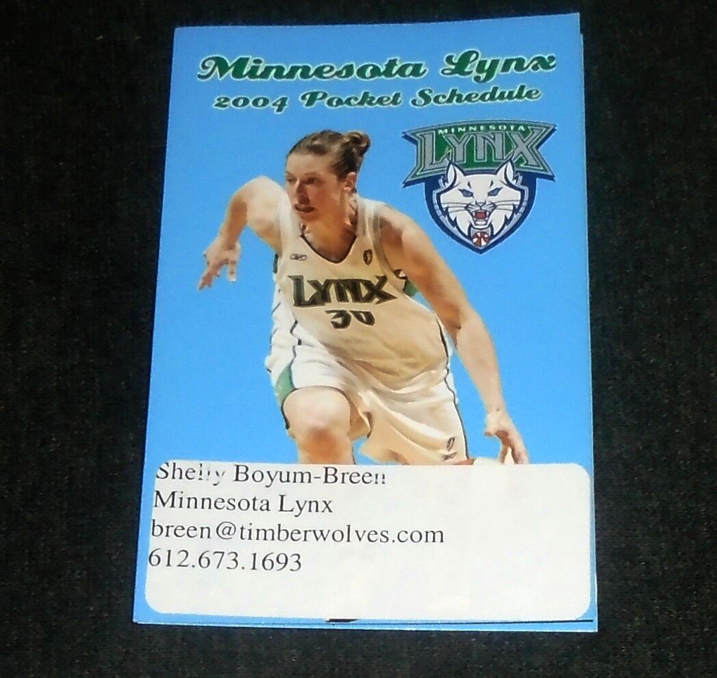 2004 Minnesota Lynx WNBA Basketball Pre-Dynasty Vintage Sports Schedule