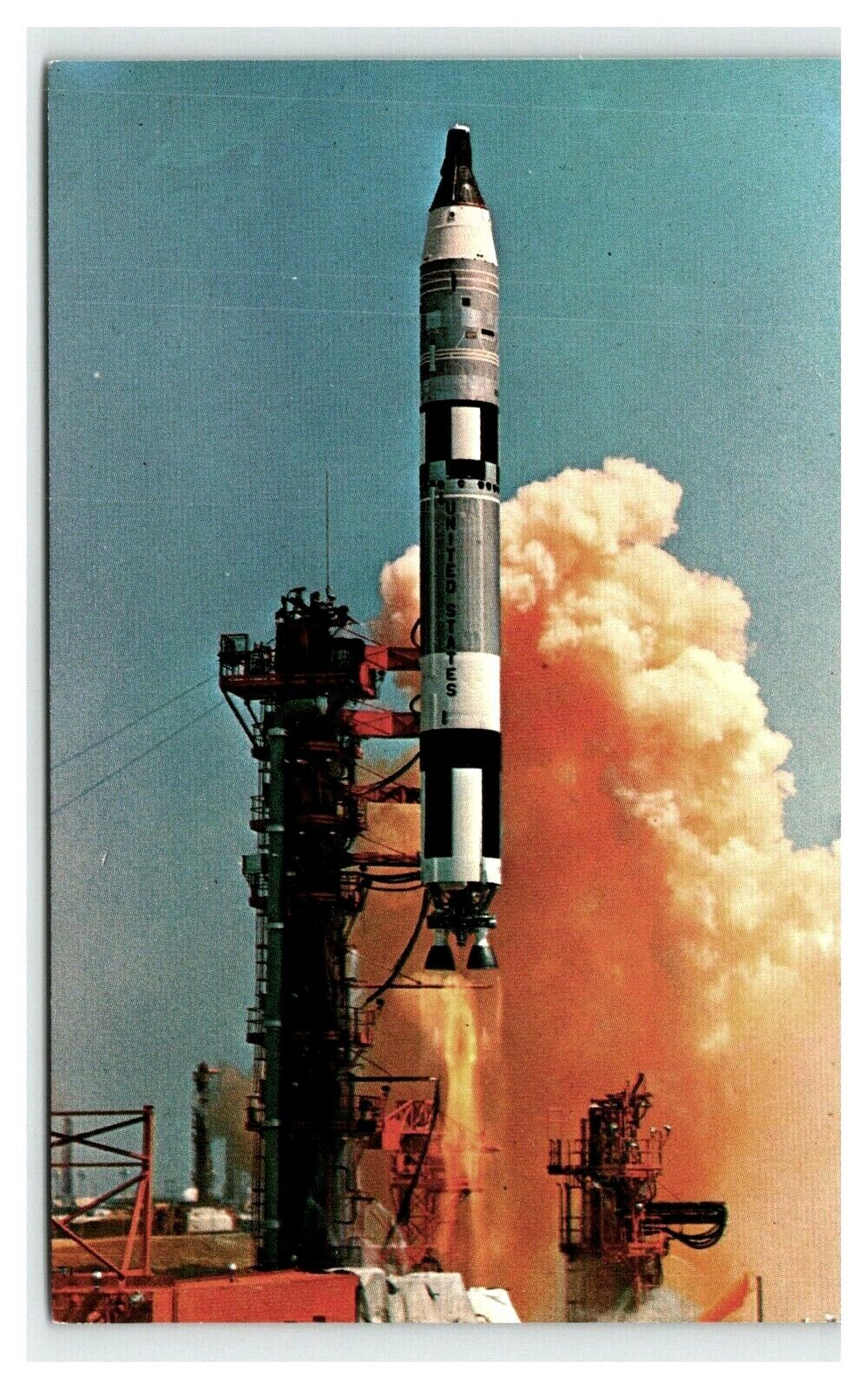 Postcard NASA FL Rocket Gemini Titan 4 Liftoff Gantry McDivitt White Florida  