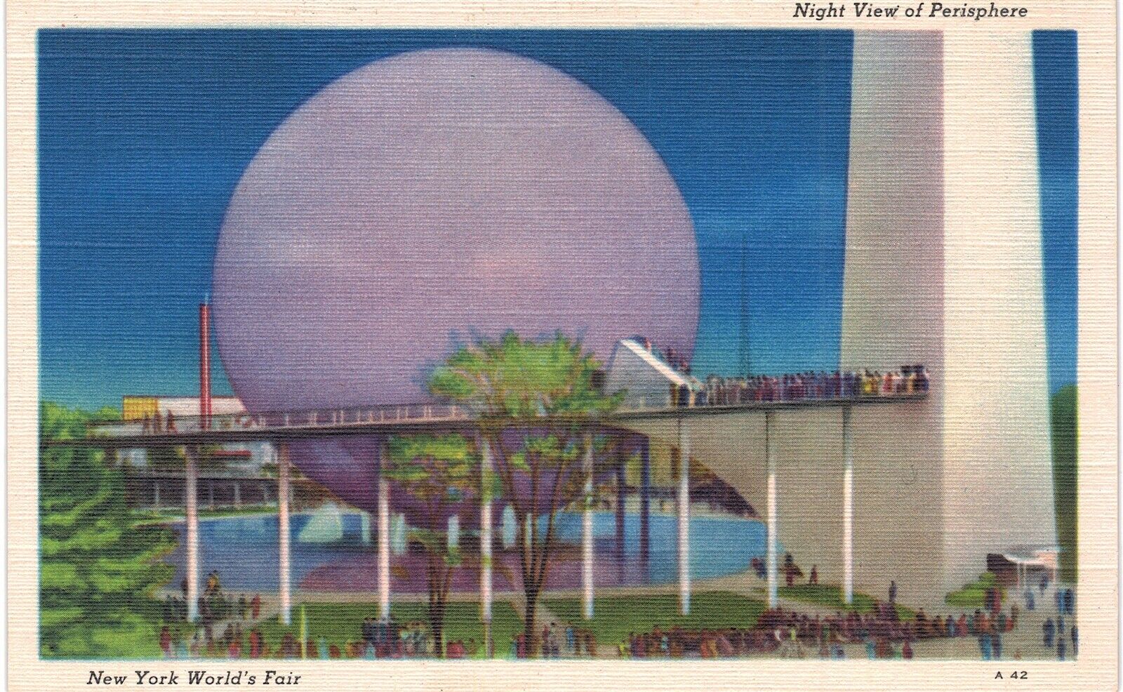 NYC World\'s Fair 1939 Night View Perisphere New York City 