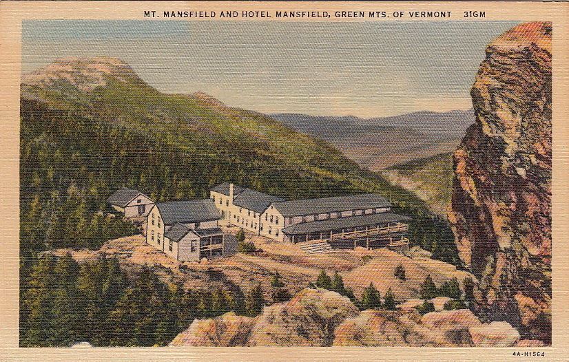 Postcard Mt Mansfield + Hotel Mansfield Green Mts VT