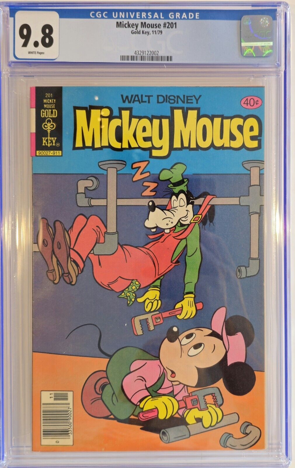 Mickey Mouse #201 CGC 9.8 Gold Key 1979 Bronze Age- Only Graded Copy In Census