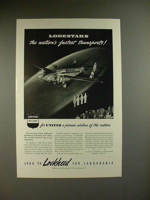1940 Lockheed Lodestar Airplane - United Air Lines
