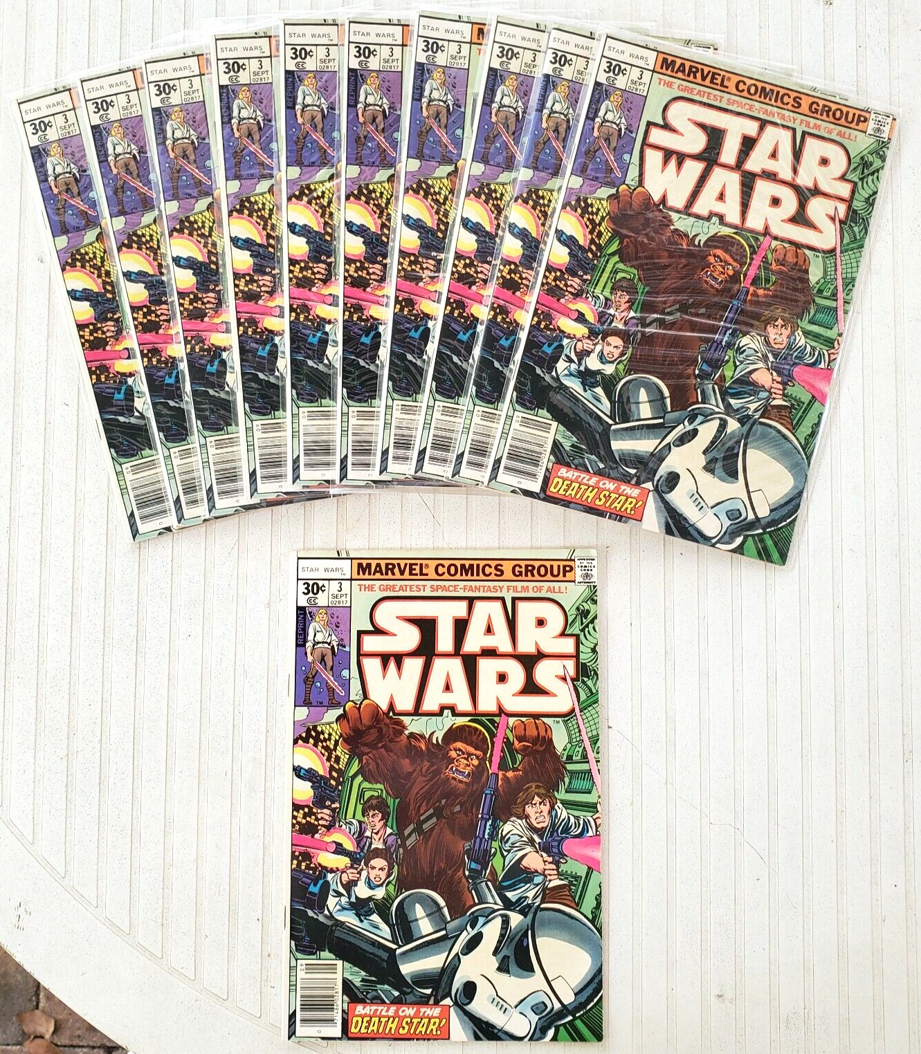 1978 Star Wars #3 Marvel Comic Book- Early 30 Cent Reprint- VF+  WAREHOUSE FIND